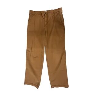 Gap Girlfriend Khaki Pants Womens 14 Tall Caramel Brown Relaxed Straight Chinos